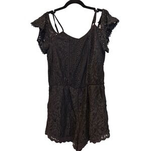5/$25 Black Lace Romper Summer Festival‎ Party Outfit L